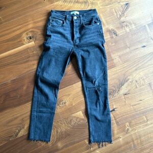 Re/Done 90s high rise crop denim / black jeans 26